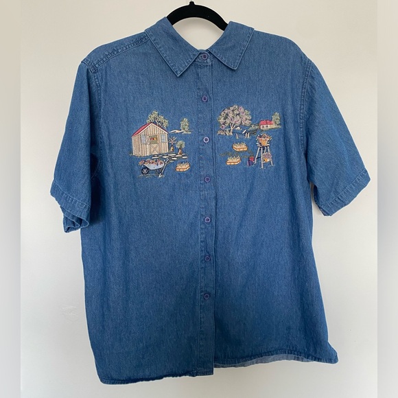 Women’s Embroidered Denim Shirt - Picture 2 of 4